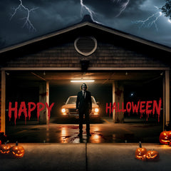 ZIOSINM clown garage cover front view showcasing bold scary artwork and instant curb appeal