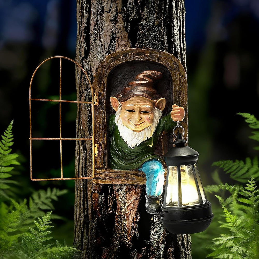 ZioWio gnome front view showing lantern and decorative appeal