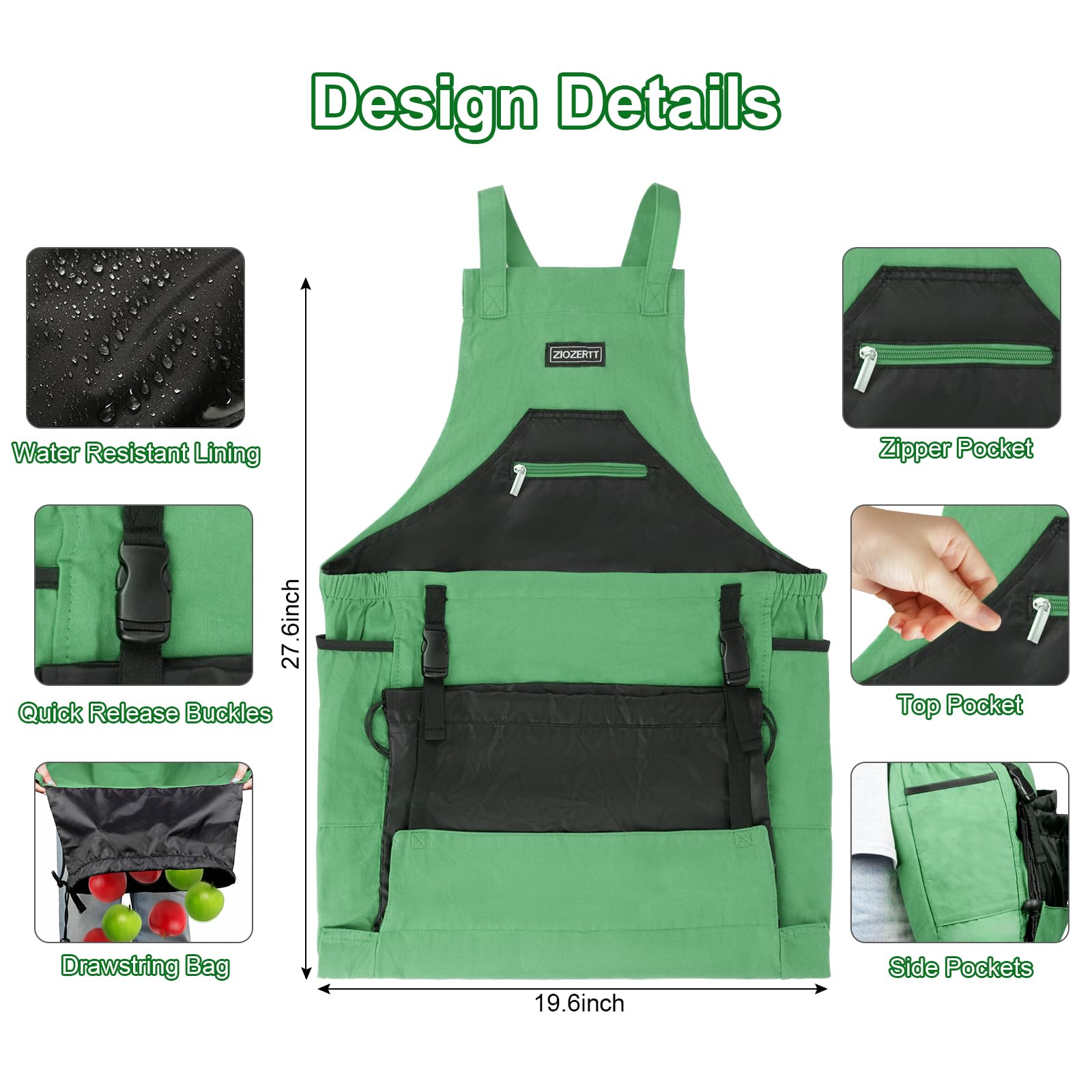 ZIOZERTT drawstring bag open showing water-resistant liner for dry harvests