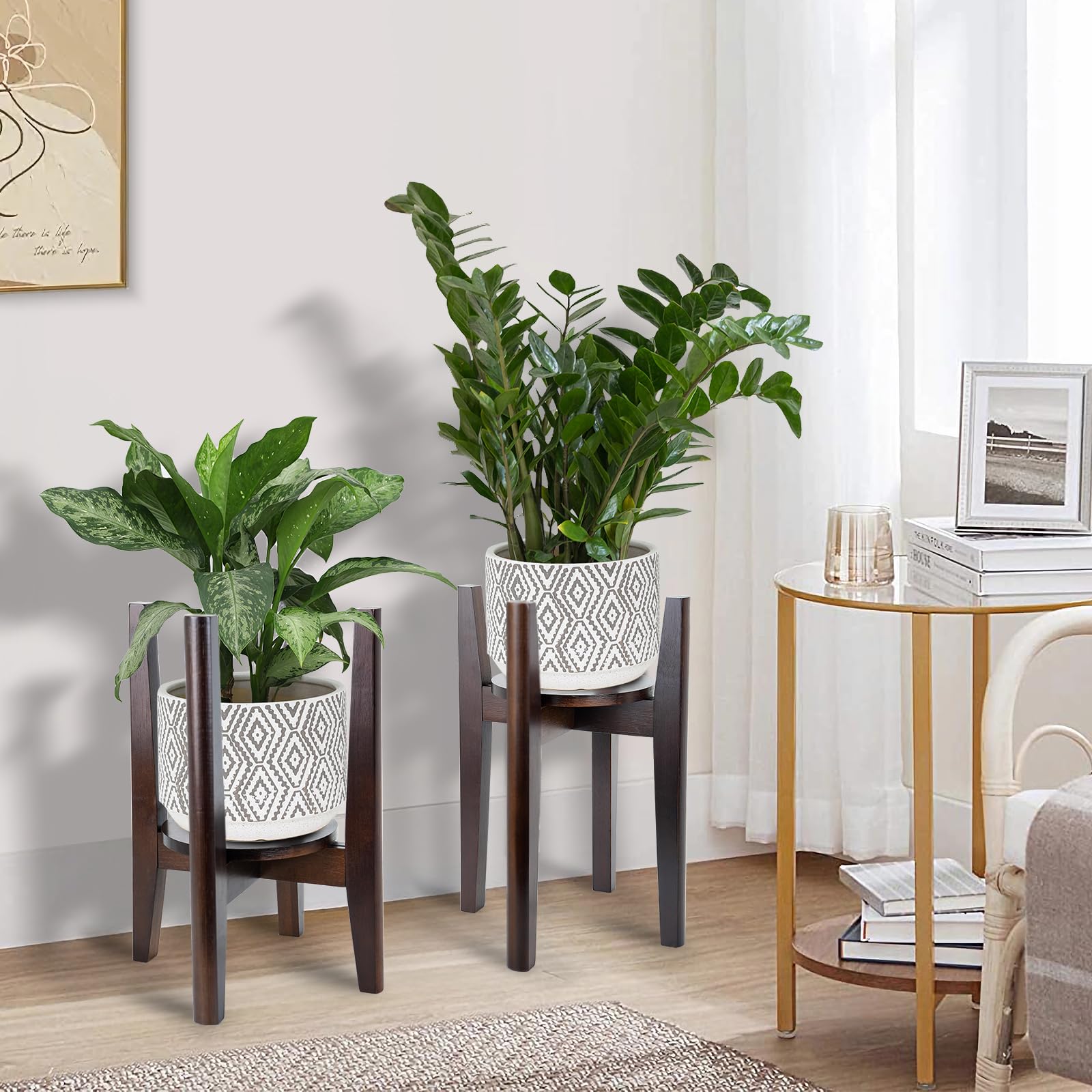 ZIOZERTT pair styled on shelf to create layered plant display and enhance interior decor