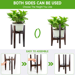 ZIOZERTT plant stand holding an 8-inch planter in a living room offering elevated display benefit