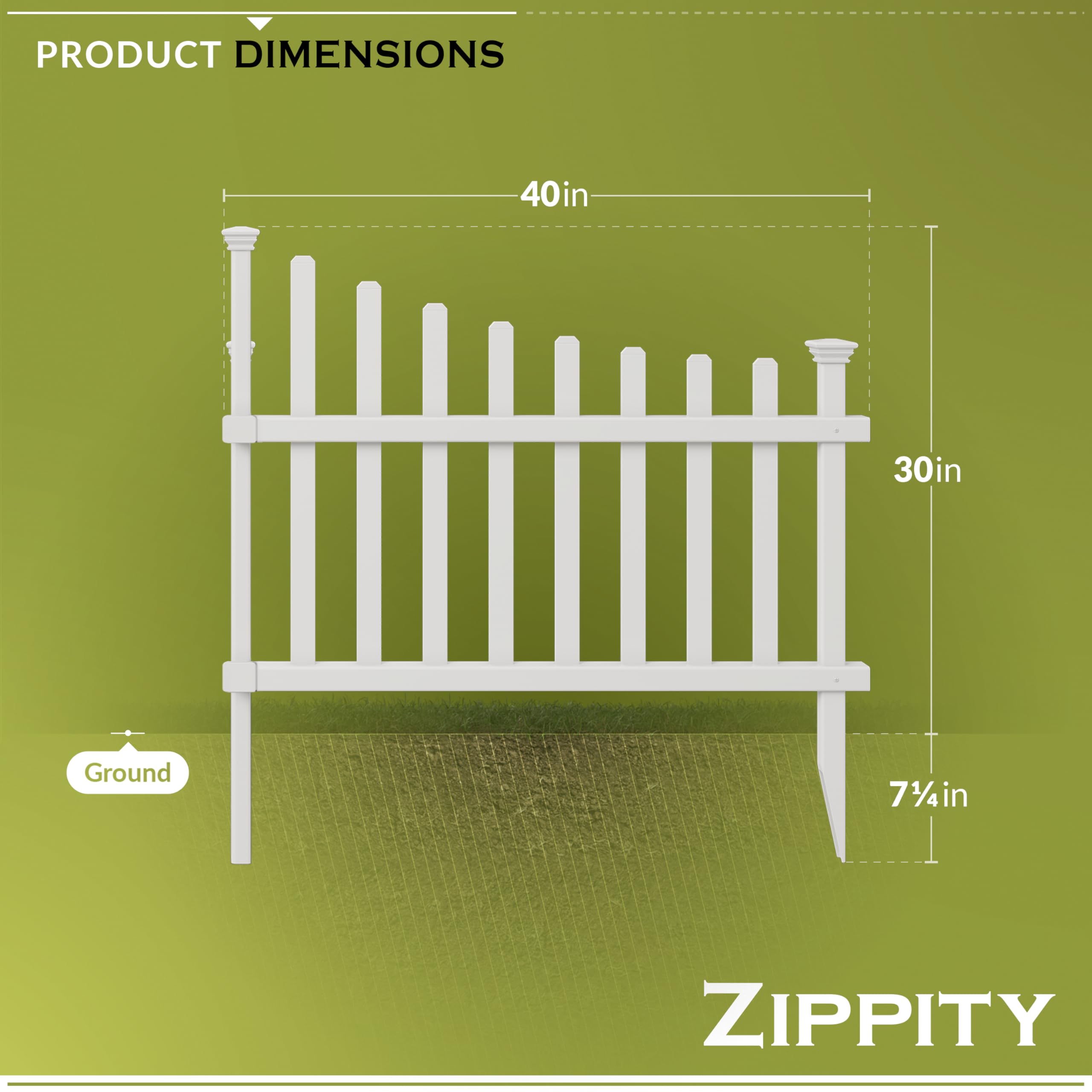 Zippity Outdoor Products close-up of picket detail showing smooth vinyl finish and durability benefit