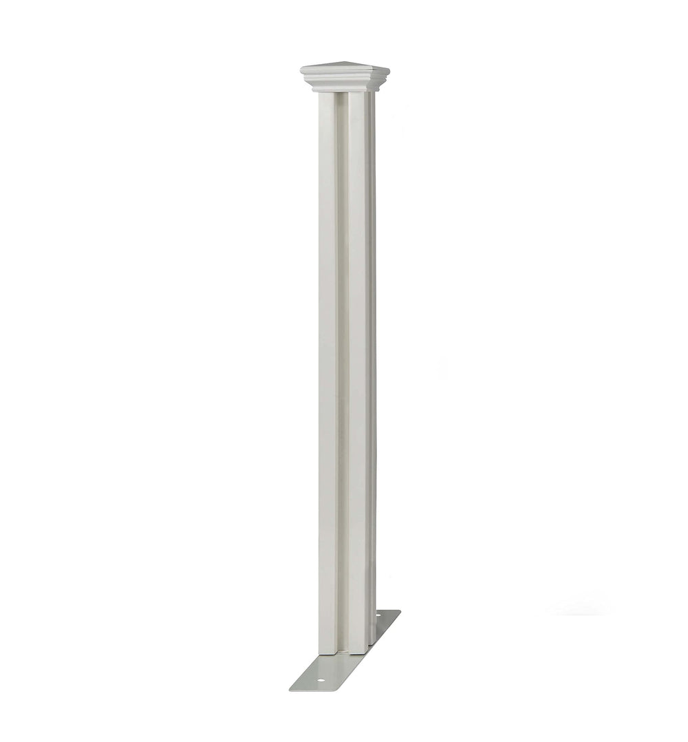 Zippity finishing post front view showing clean end support and professional finish