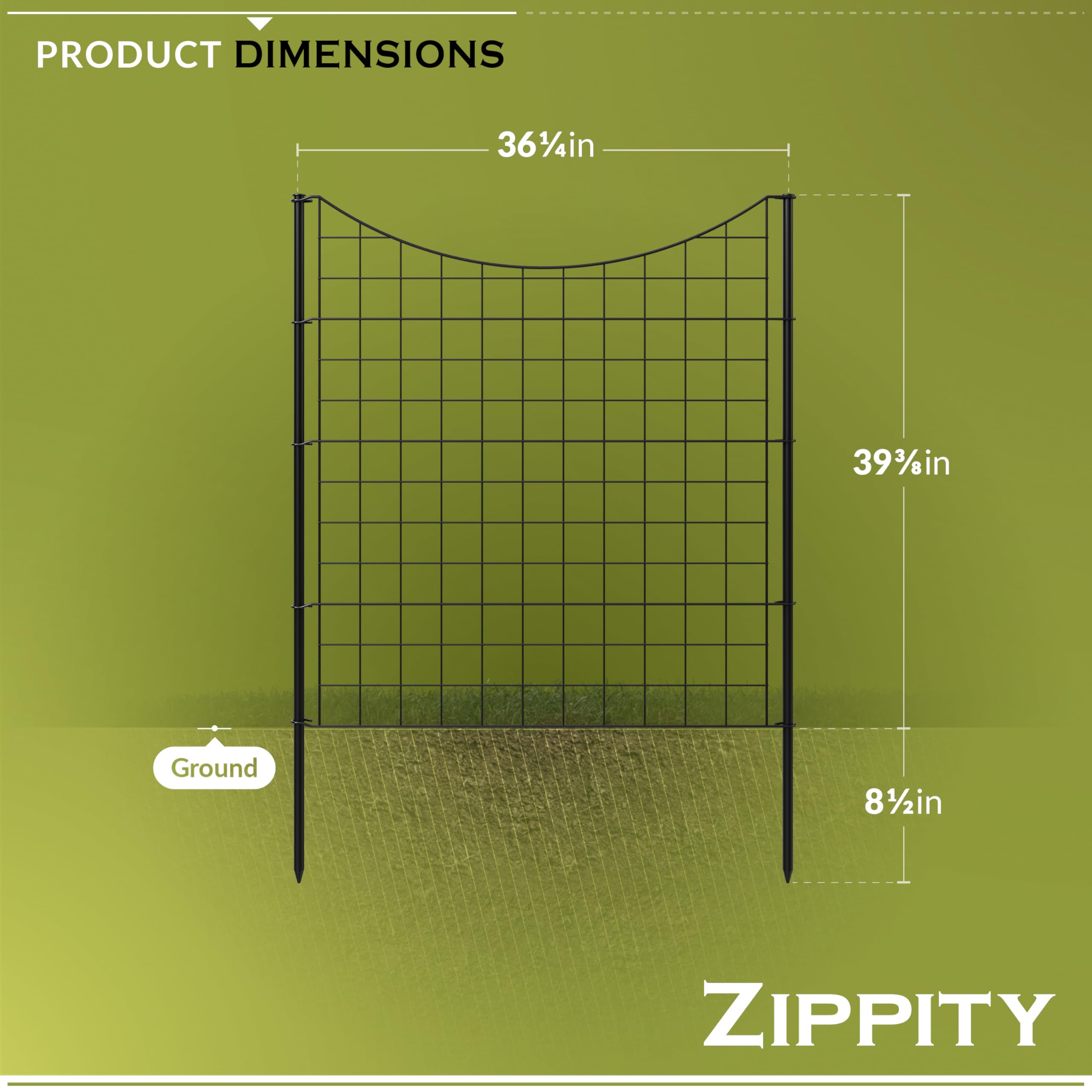 Zippity black metal fence close-up showing wire texture and rust-resistant finish