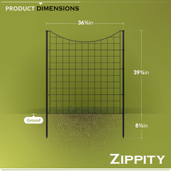 Zippity black metal fence close-up showing wire texture and rust-resistant finish