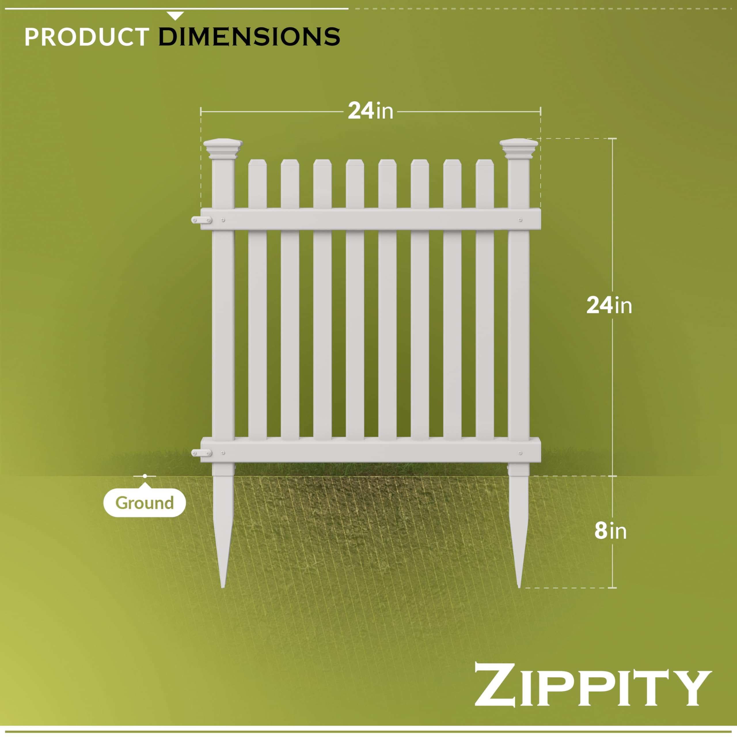 Zippity Outdoor Products picket detail close-up showing smooth vinyl and weather resistance