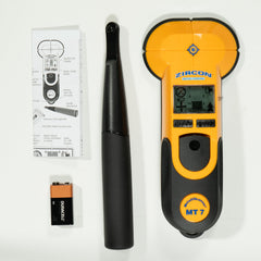 Zircon MetalliScanner MT7 backlit LCD closeup indicating ferrous and non‑ferrous targets clearly