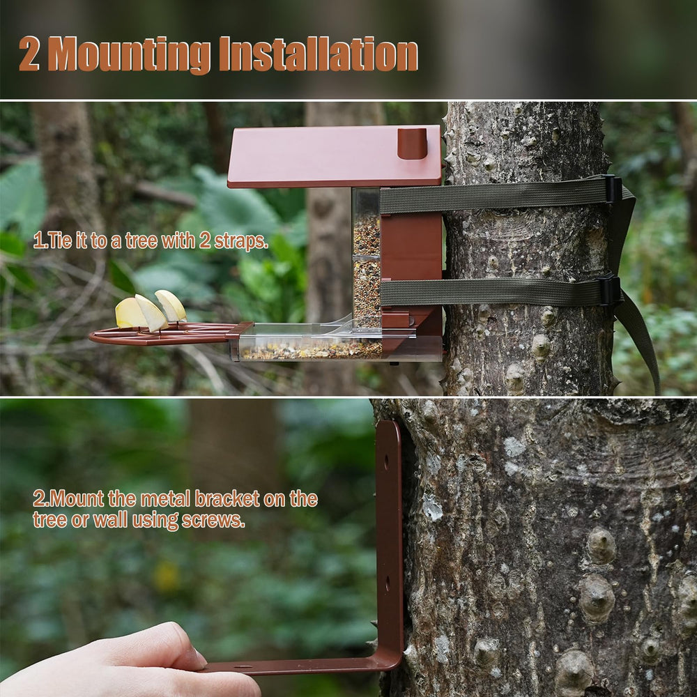 Zivif mounted on tree with straps offering stable outdoor installation