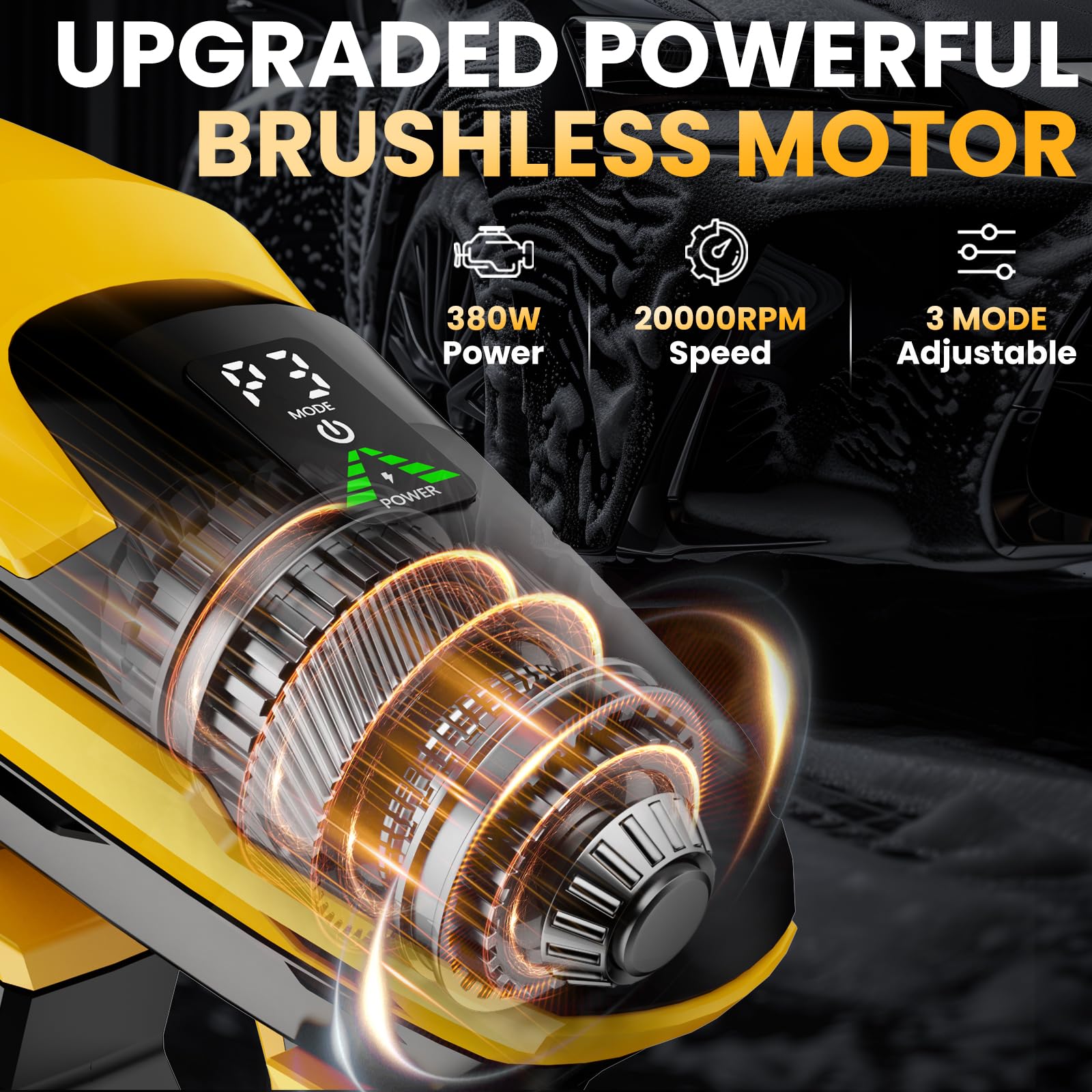 ZixDeNex close-up of brushless motor highlighting efficient power and longer life