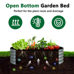 zizin in use with vegetables planted demonstrating deep soil capacity and drainage