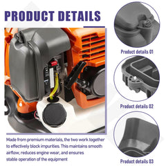 ZIZIWEI molded filter cover detail showing secure tabs and durable construction benefit