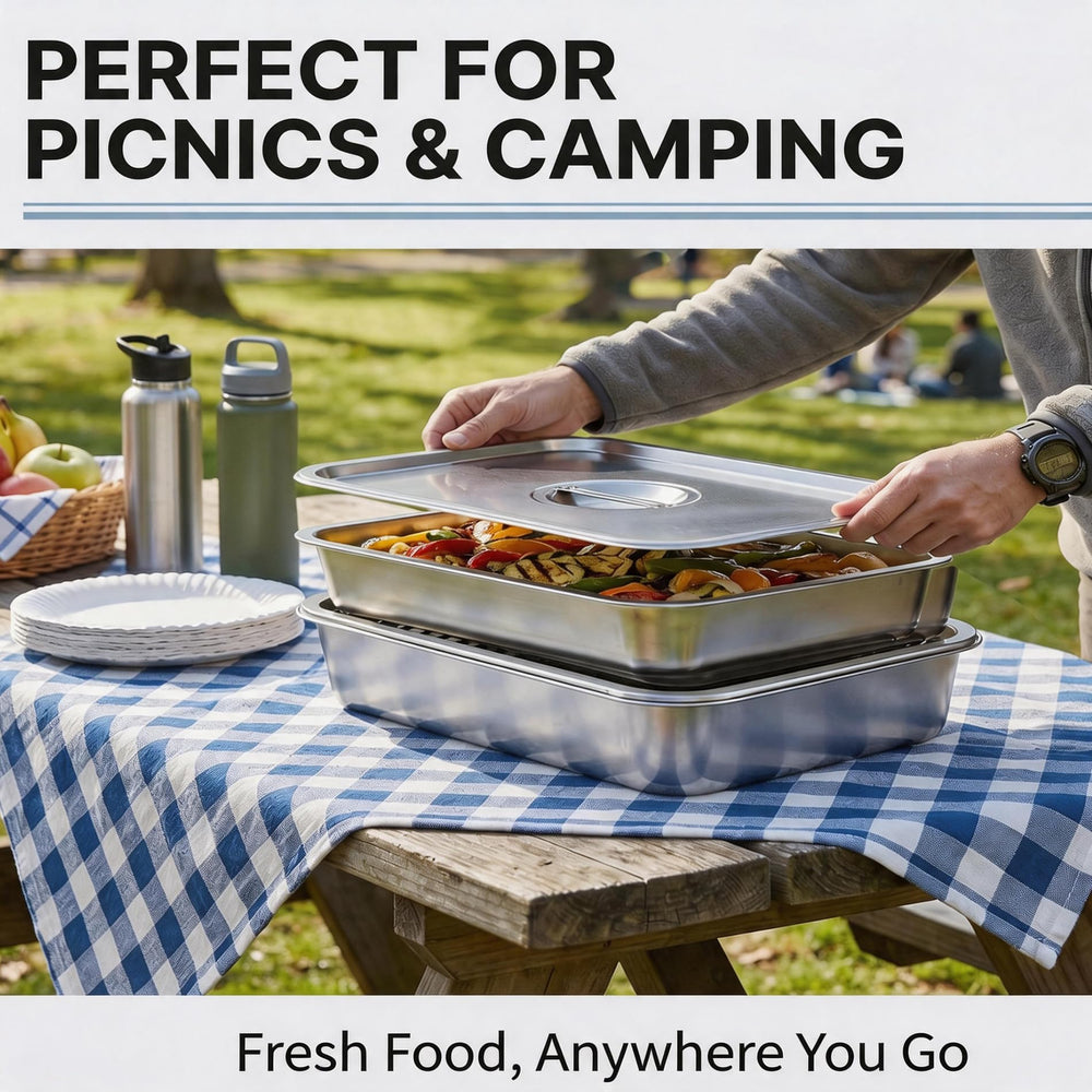 ZKEEWUP tray set in outdoor picnic scene for easy transport and serving
