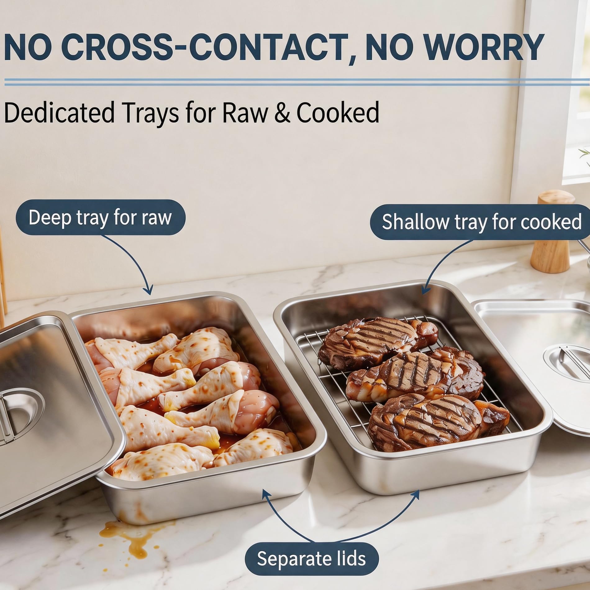 ZKEEWUP wire rack lifting food to drain excess oil for healthier grilling