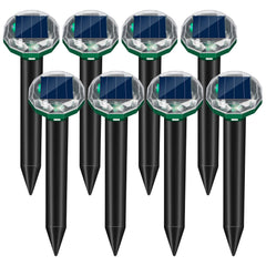 ZLieatmp front view of eight stakes showing full yard coverage and deterrent benefit