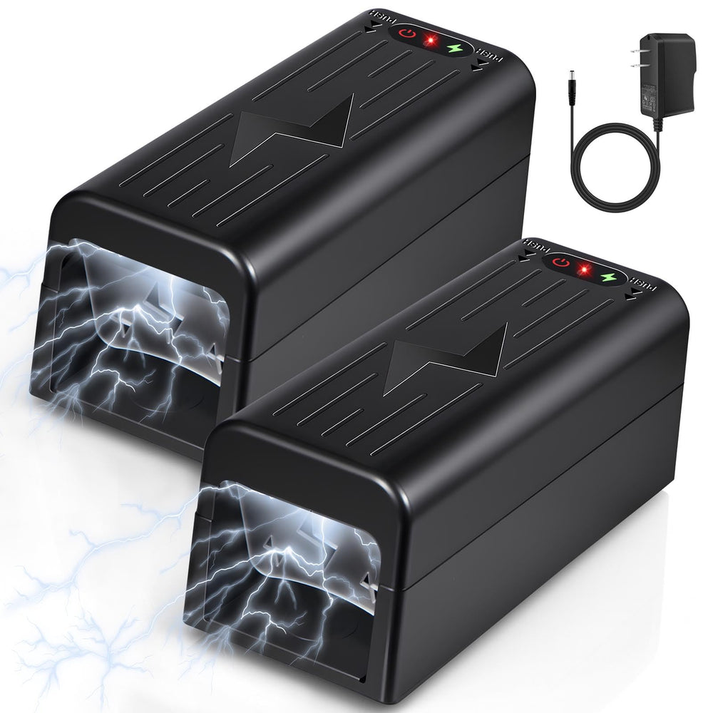ZLieatmp front view of two packaged electric mouse zappers showing ready-to-use benefit