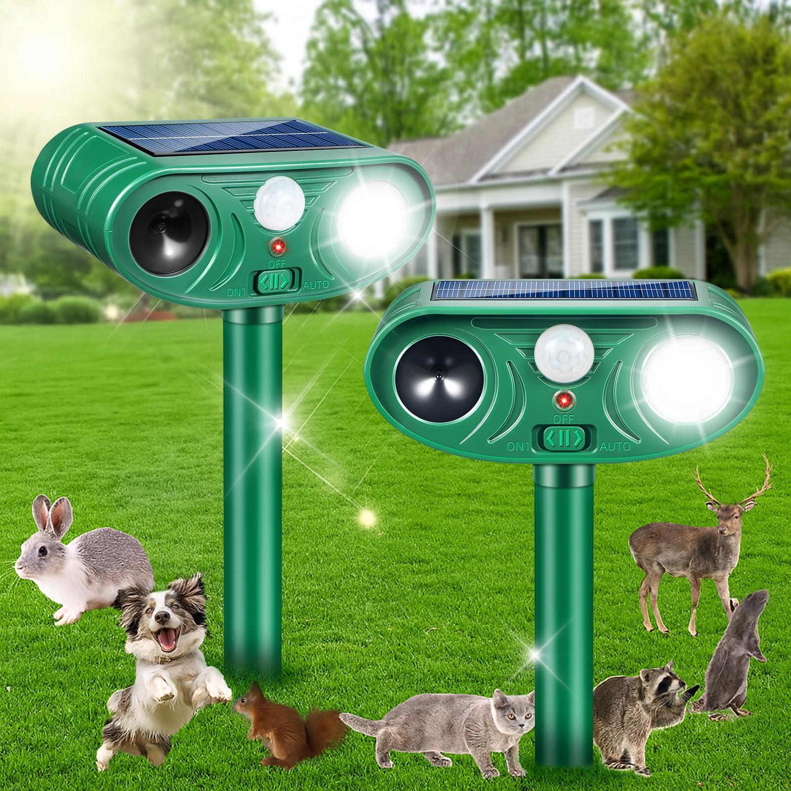 ZLieatmp front view showing solar repellent protecting plants