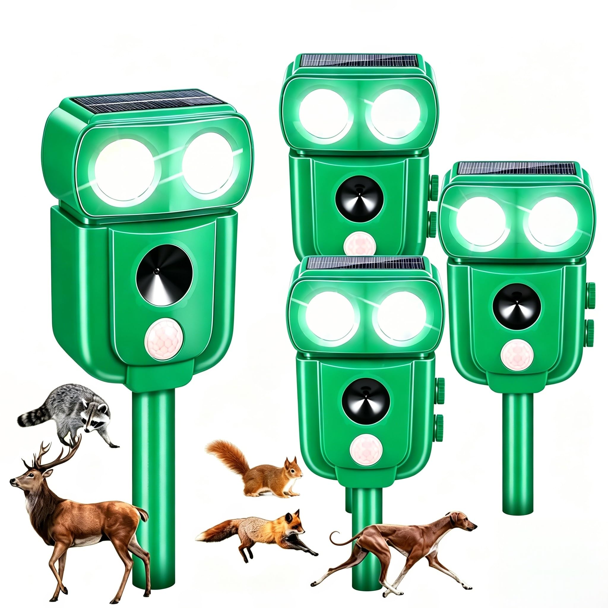 ZLieatmp front view of four units showing setup and yard protection benefit