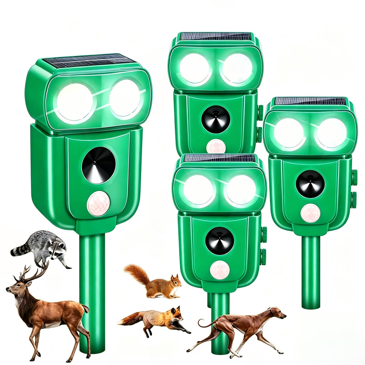 ZLieatmp front view of four units showing setup and yard protection benefit
