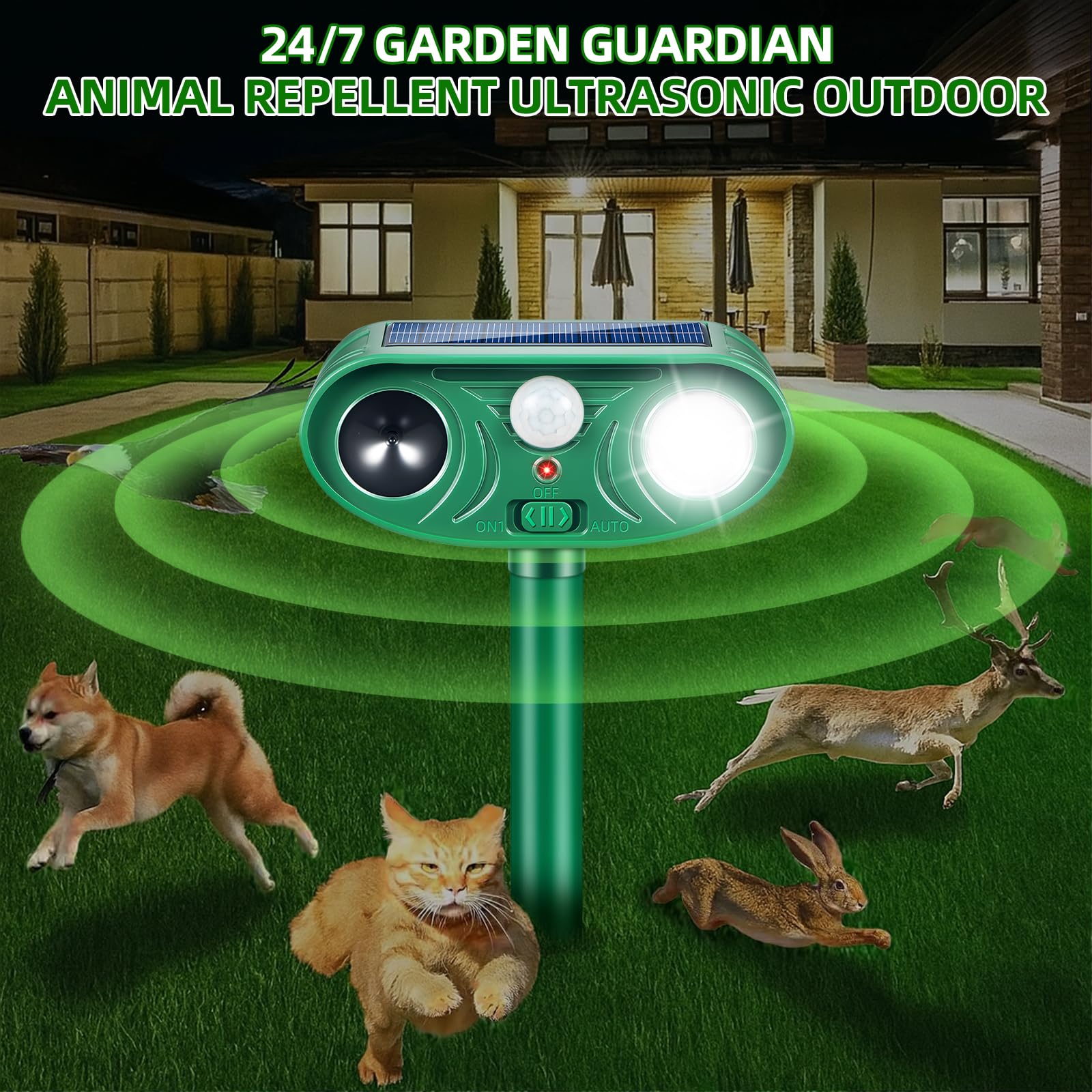 ZLieatmp night strobe activation deterring nocturnal animals effectively