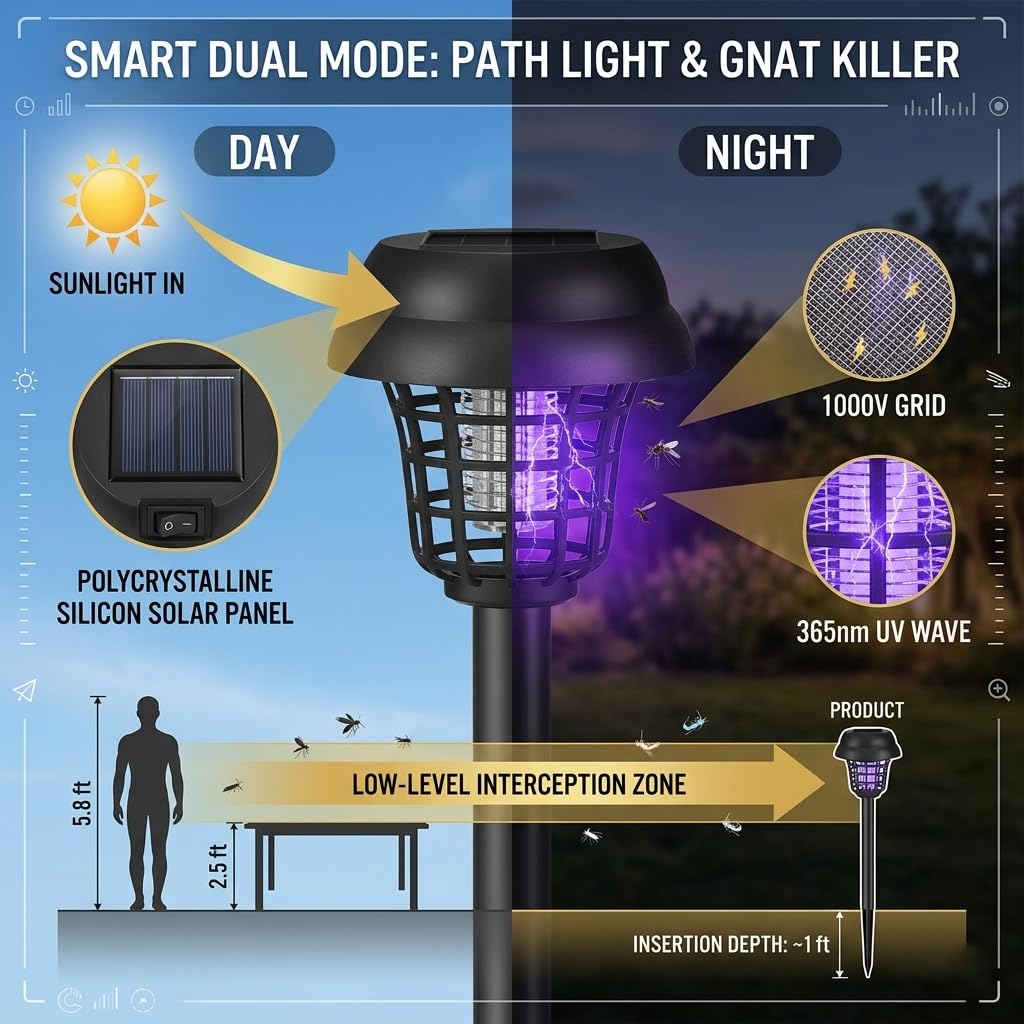 ZLieatmp purple UV mode attracting moths and gnats effectively