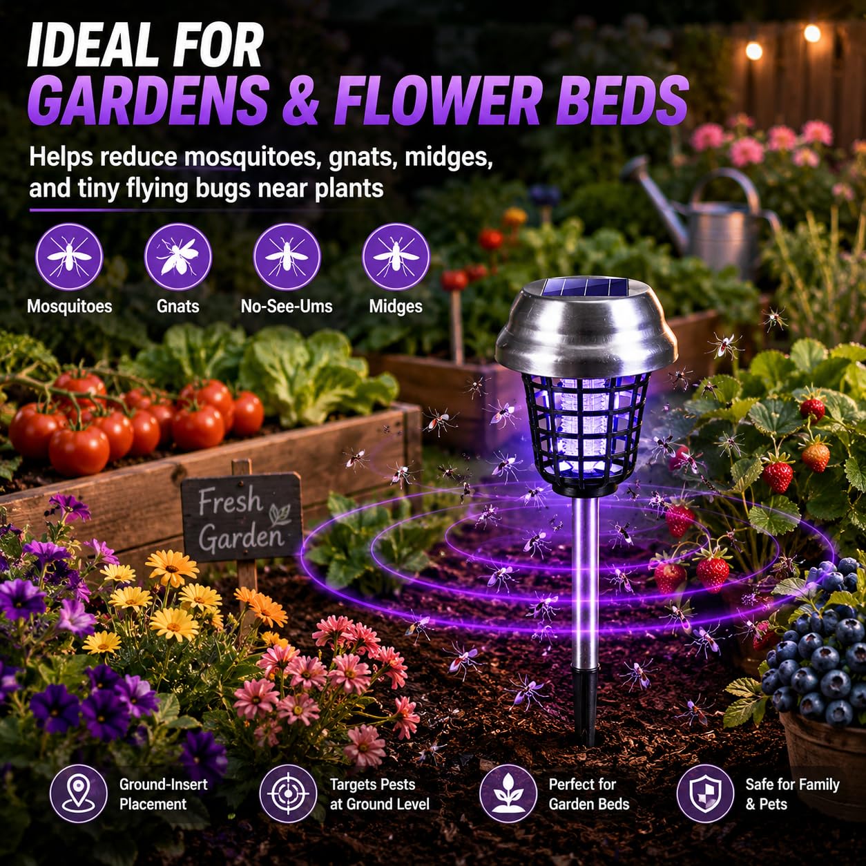 ZLieatmp white light pathway mode, provides soft illumination and continued pest control