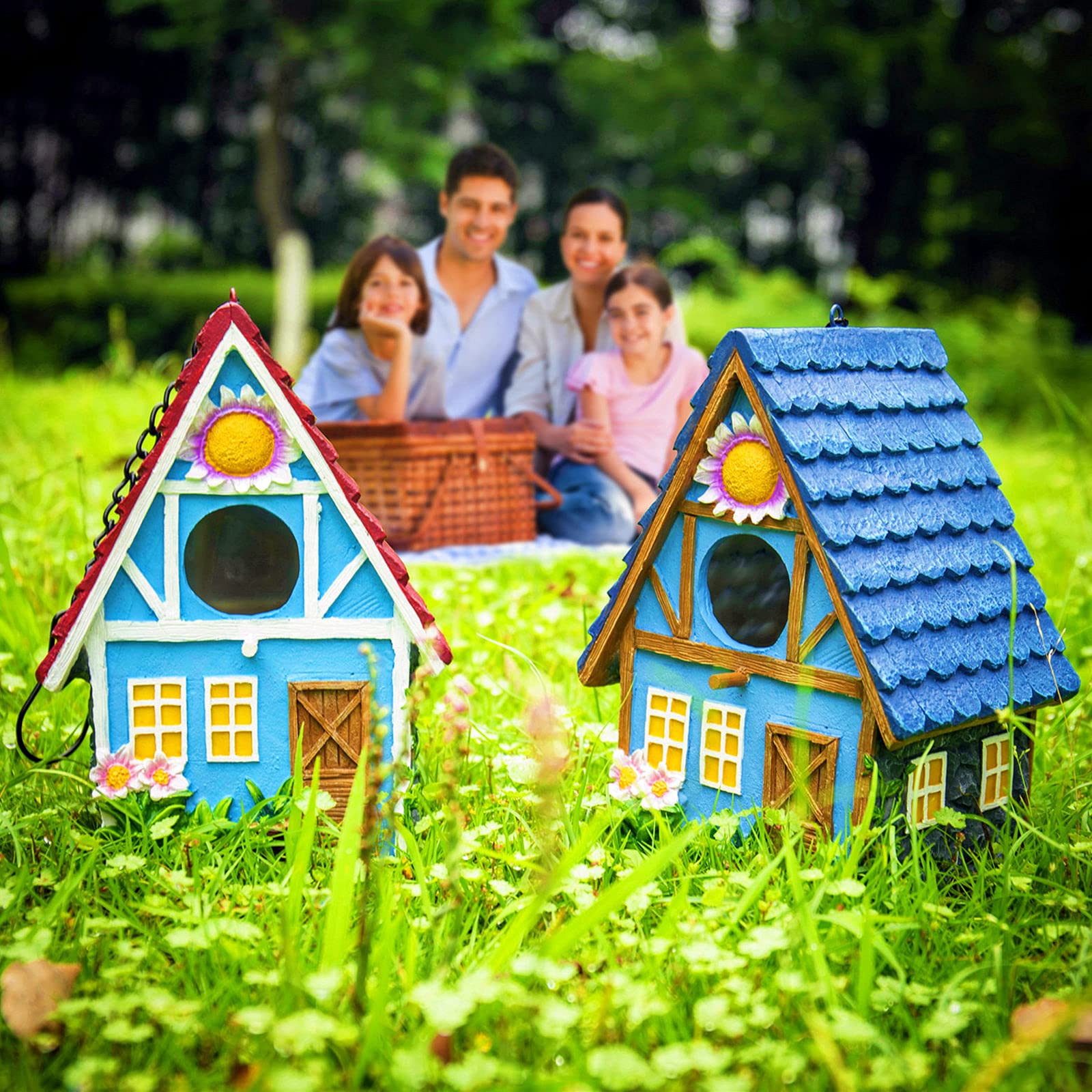 ZLSZTMI birdhouse hanging in garden providing decorative habitat for birds
