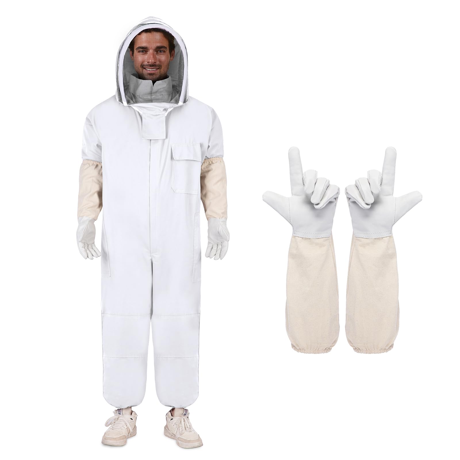 ZMHBKPS full-body suit front view showing full coverage and ankle bands for protection