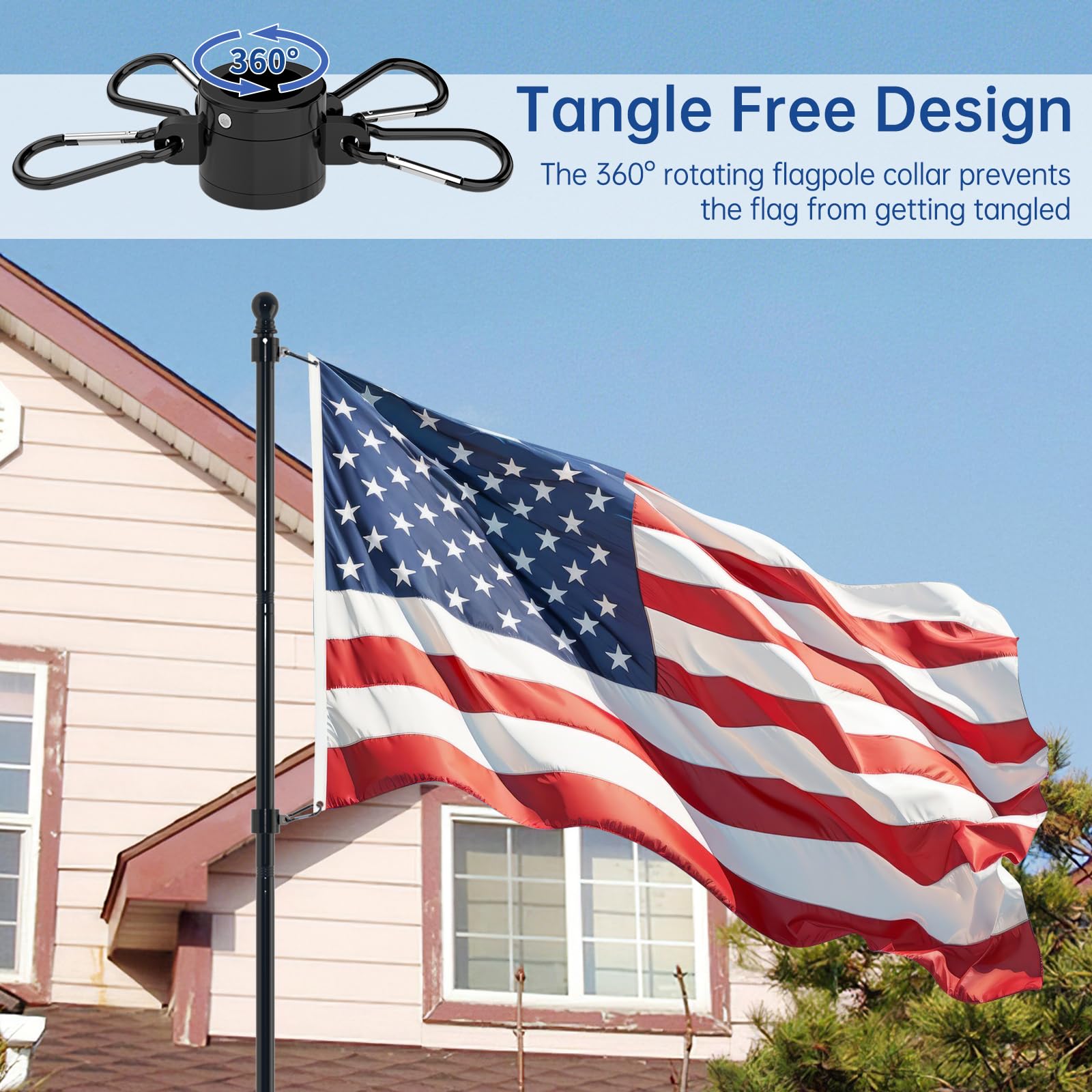 ZMTECH installed flag in yard showcasing visible residential display