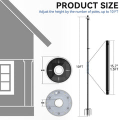 ZMTECH close-up of 5-prong base anchoring for stronger wind resistance