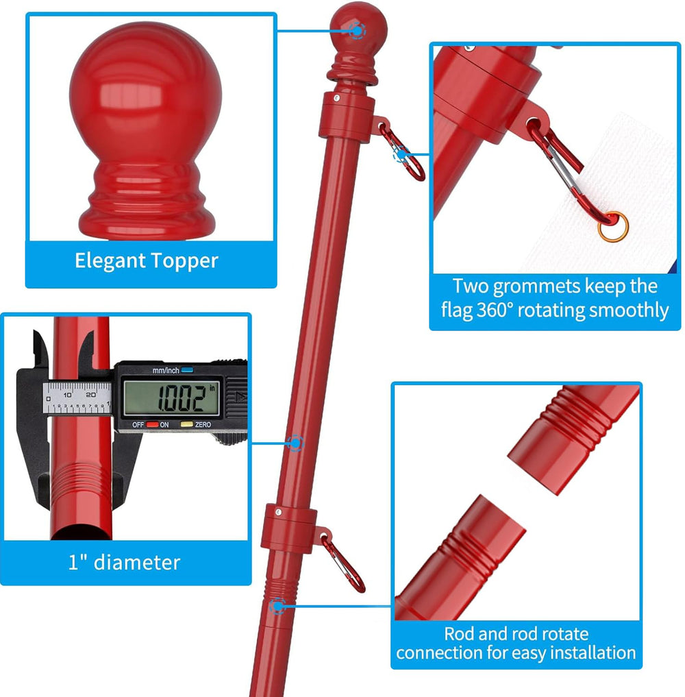 ZMTECH pole installed on porch demonstrating secure mount and visible flag placement