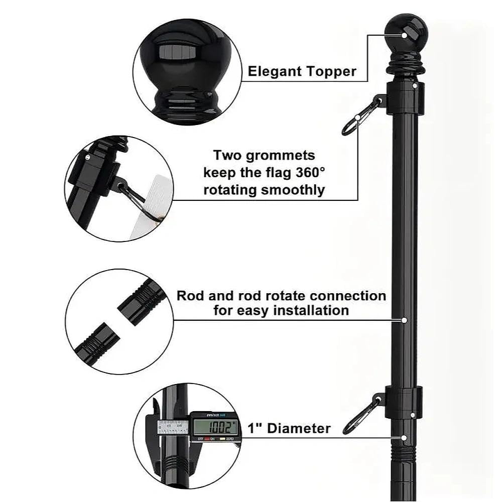 ZMTECH matte-black pole texture close-up highlighting weather-resistant coating