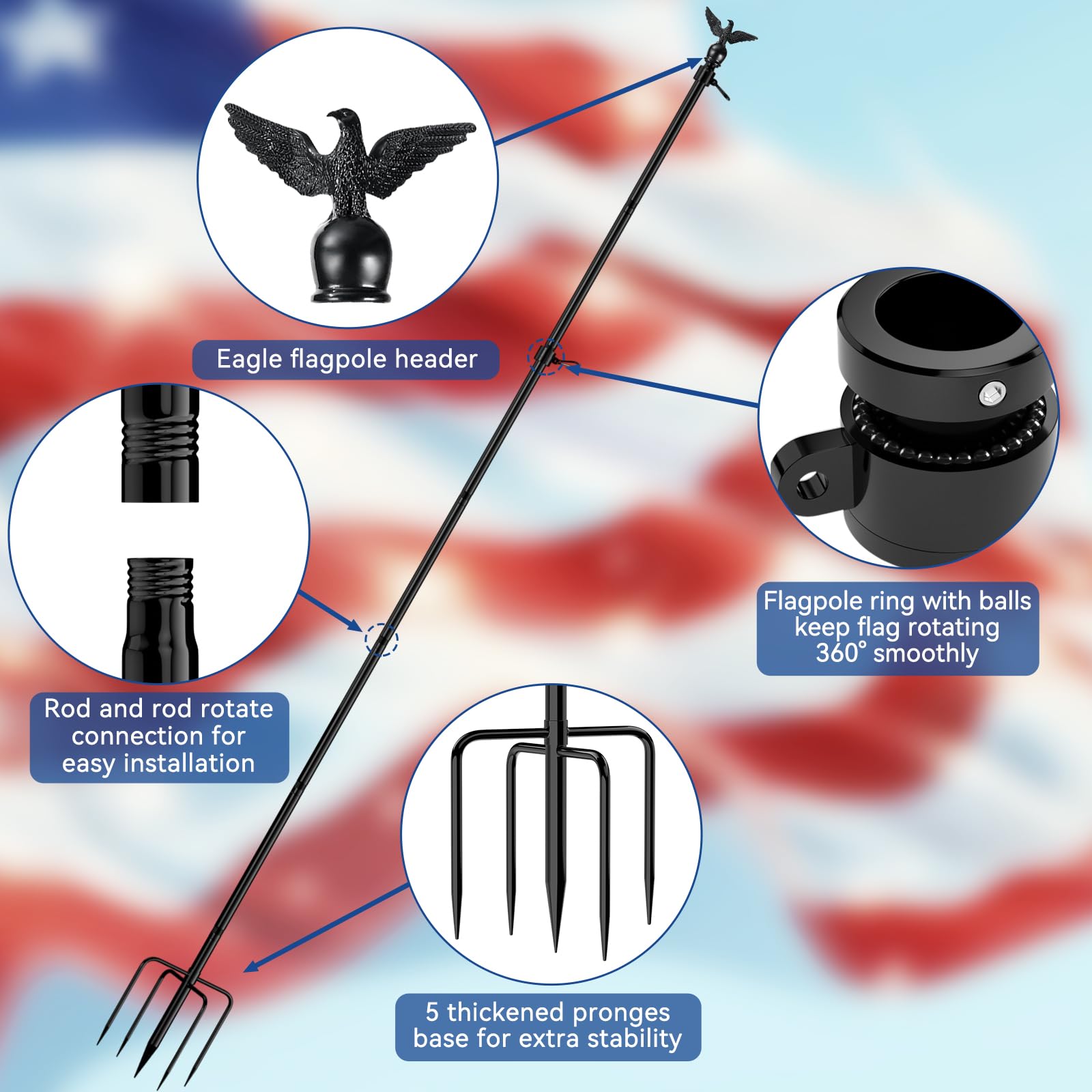 ZMTECH metal eagle topper detail adding decorative durability and polish