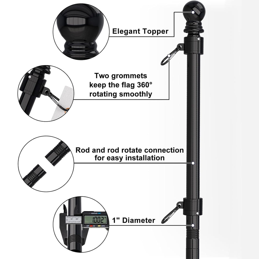 ZMTECH tangle-free rings and carabiners arranged to show smooth anti-twist flag movement