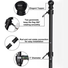 ZMTECH tangle-free rings and carabiners arranged to show smooth anti-twist flag movement