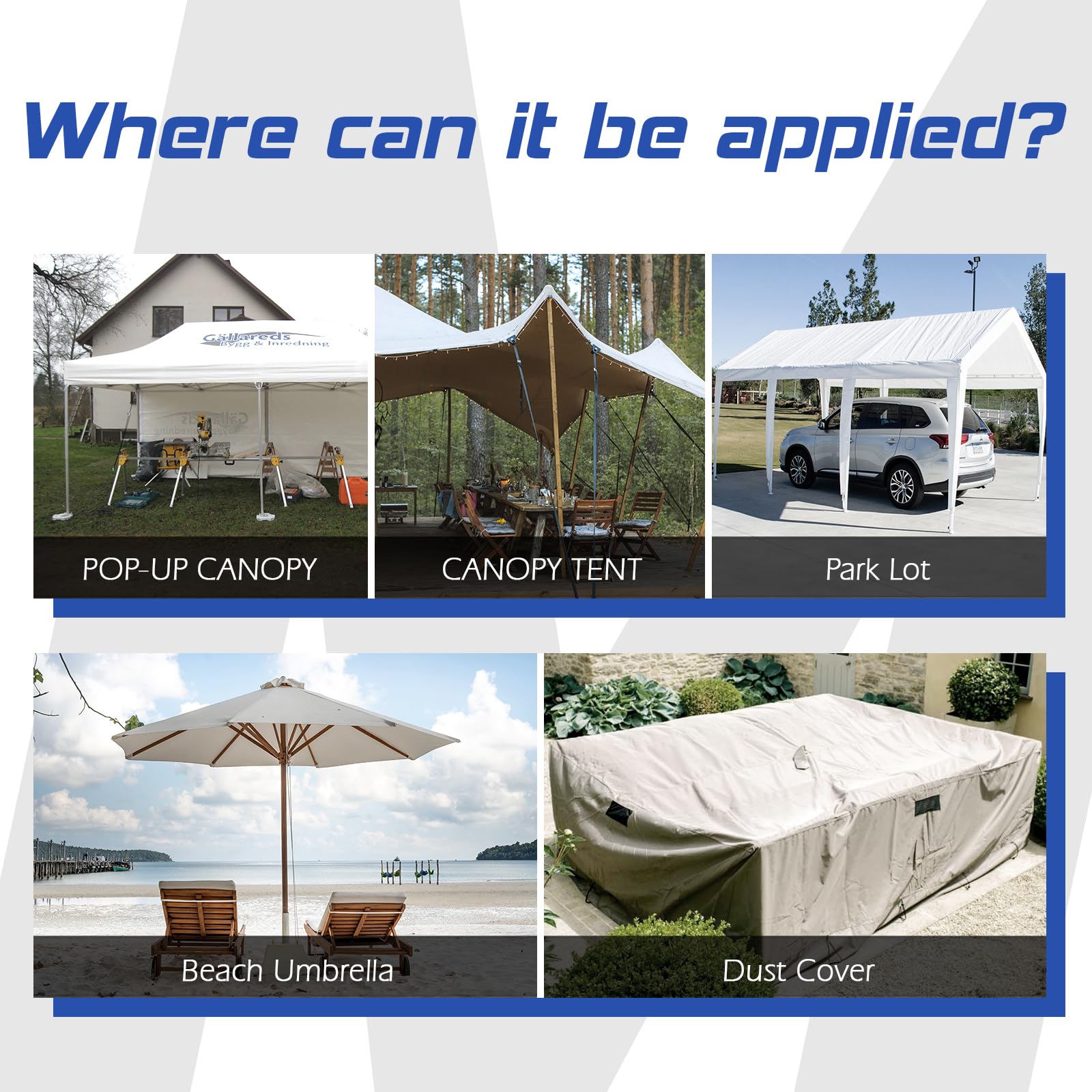 ZNCMRR installed on beach canopy legs showing stable shelter in coastal wind