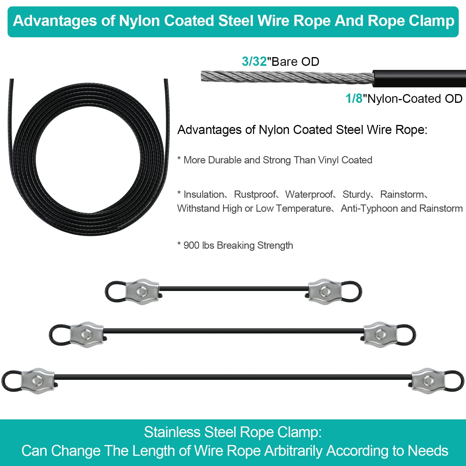 ZNELLY detailed turnbuckle and clamp showing easy tension adjustment benefit