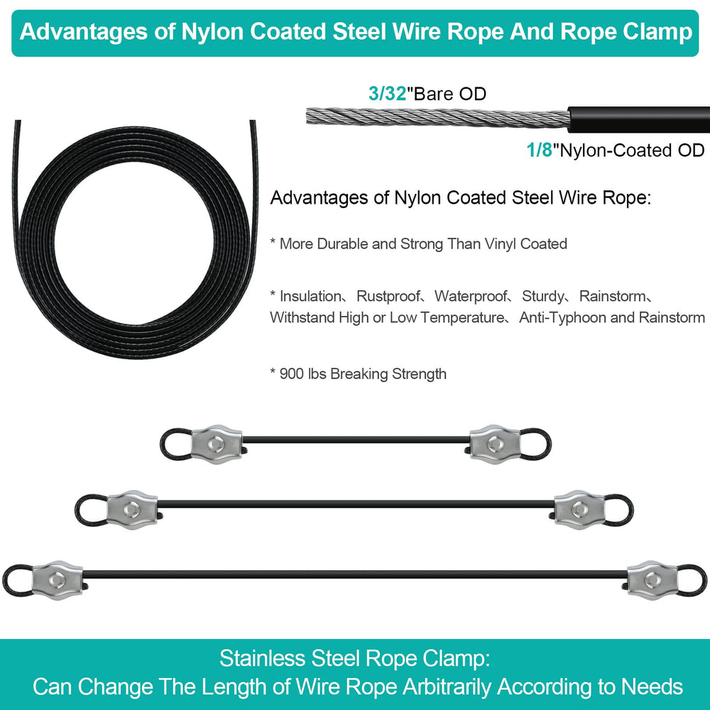 ZNELLY detailed turnbuckle and clamp showing easy tension adjustment benefit