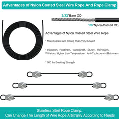 ZNELLY detailed turnbuckle and clamp showing easy tension adjustment benefit