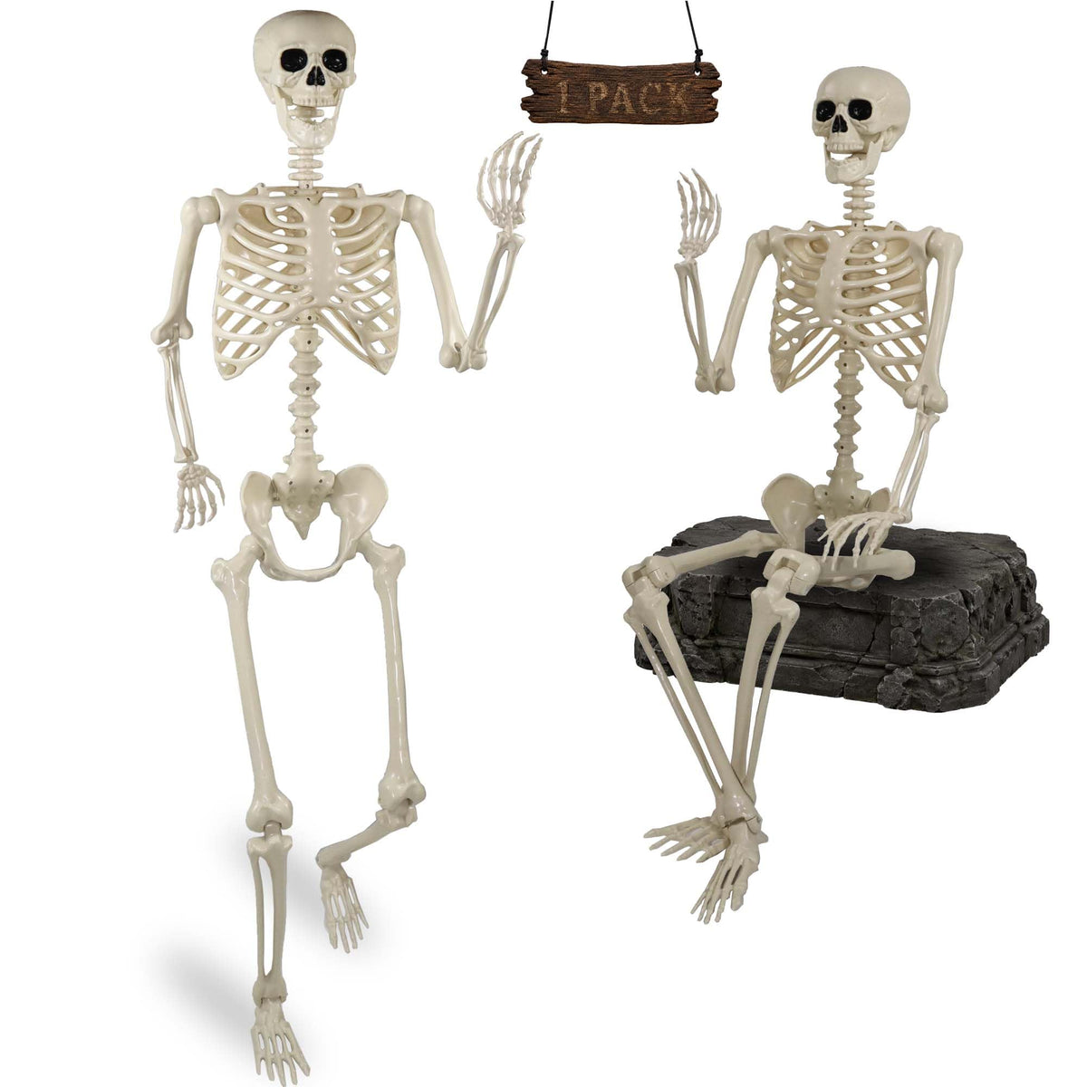 Znorso skeleton front view showing full body realism and spooky presence
