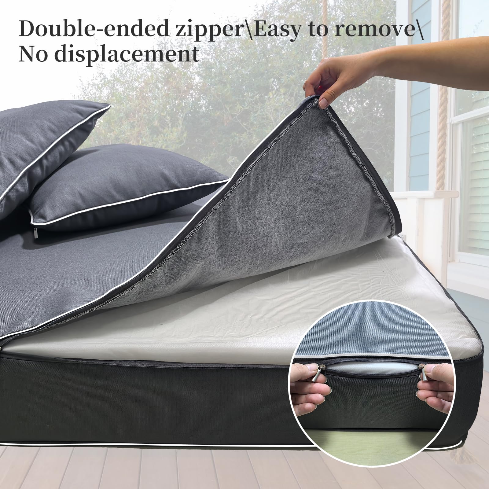 ZOALXZNT cover fitted on a 75x39x6 inch mattress demonstrating correct sizing