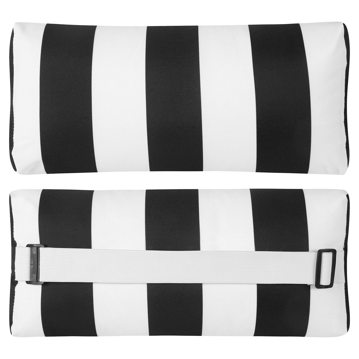 ZOBGOWE front view of striped pillow showing clean design and outdoor-ready comfort