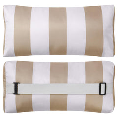 ZOBGOWE front view of two khaki striped chaise pillows showing neat finish and support