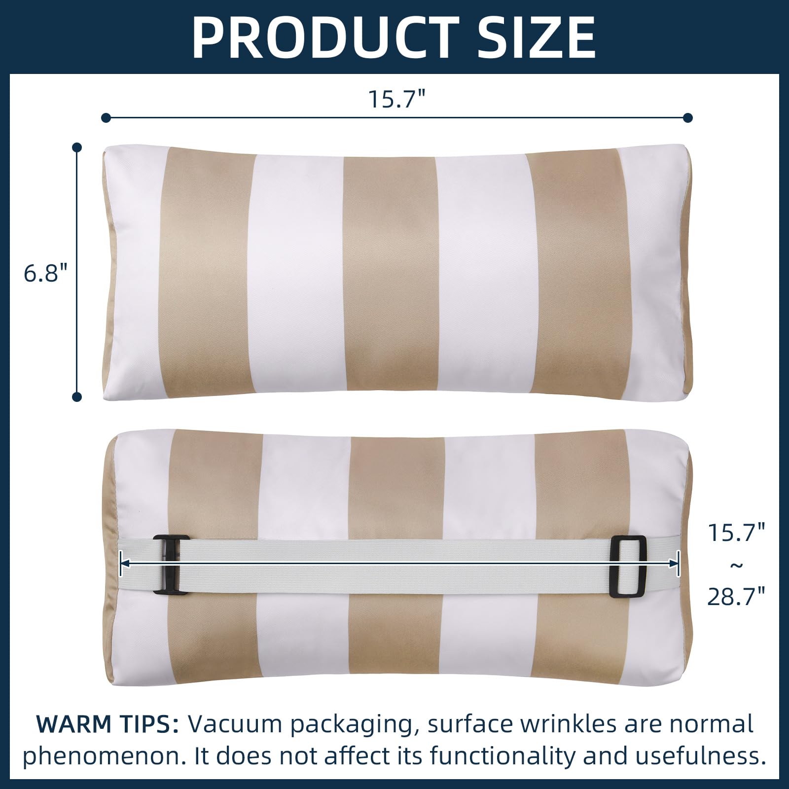 ZOBGOWE pillow secured on chaise lounge using adjustable strap for stable support