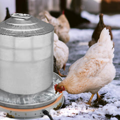 Zoblise under a metal waterer top view demonstrating even heat transfer benefit