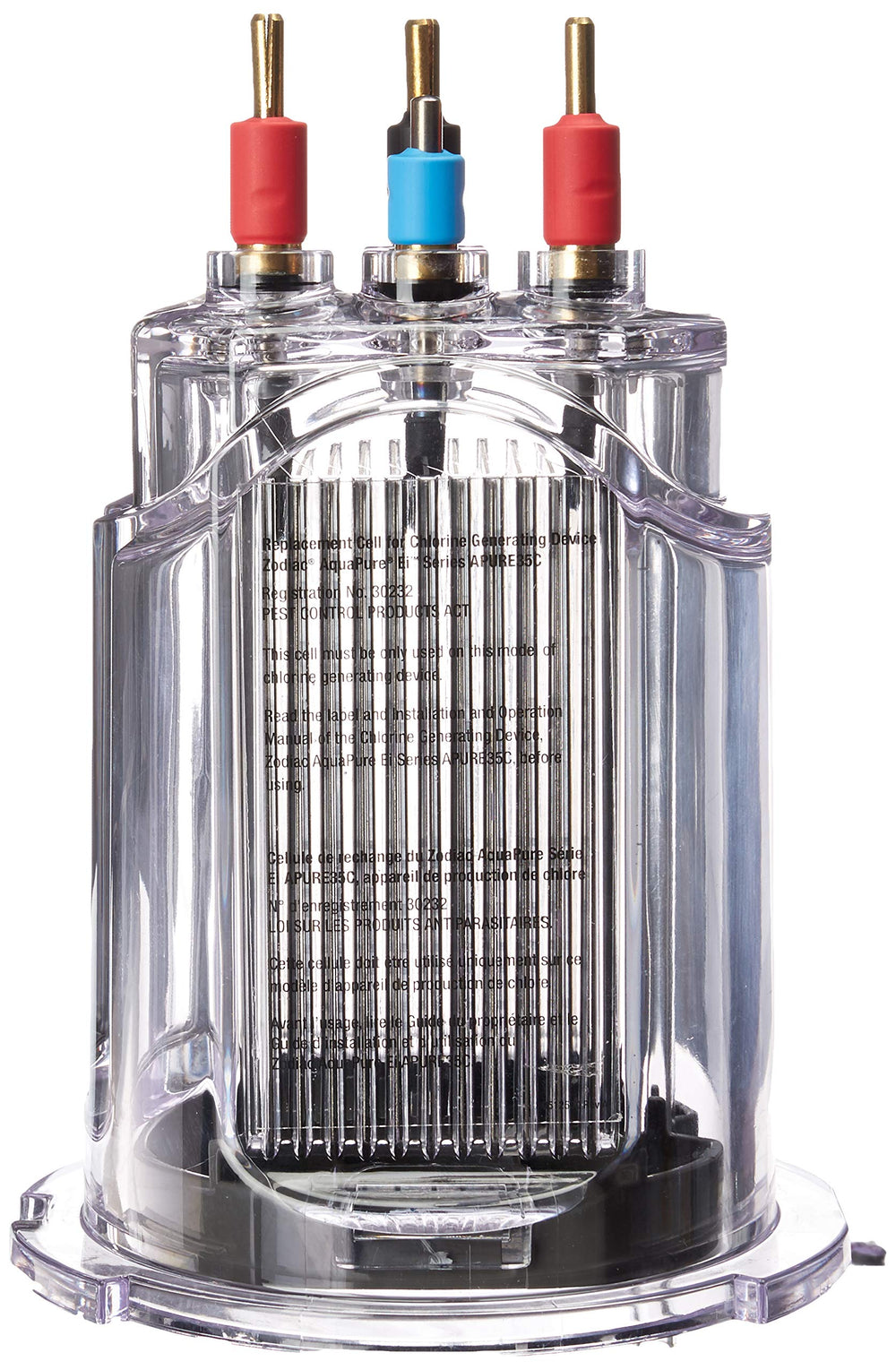 Zodiac electrode connection closeup showing terminals and quick-fit benefit