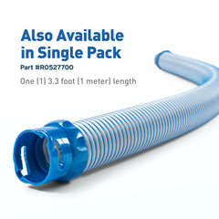 Zodiac hose next to ruler showing 1 meter length for precise replacement