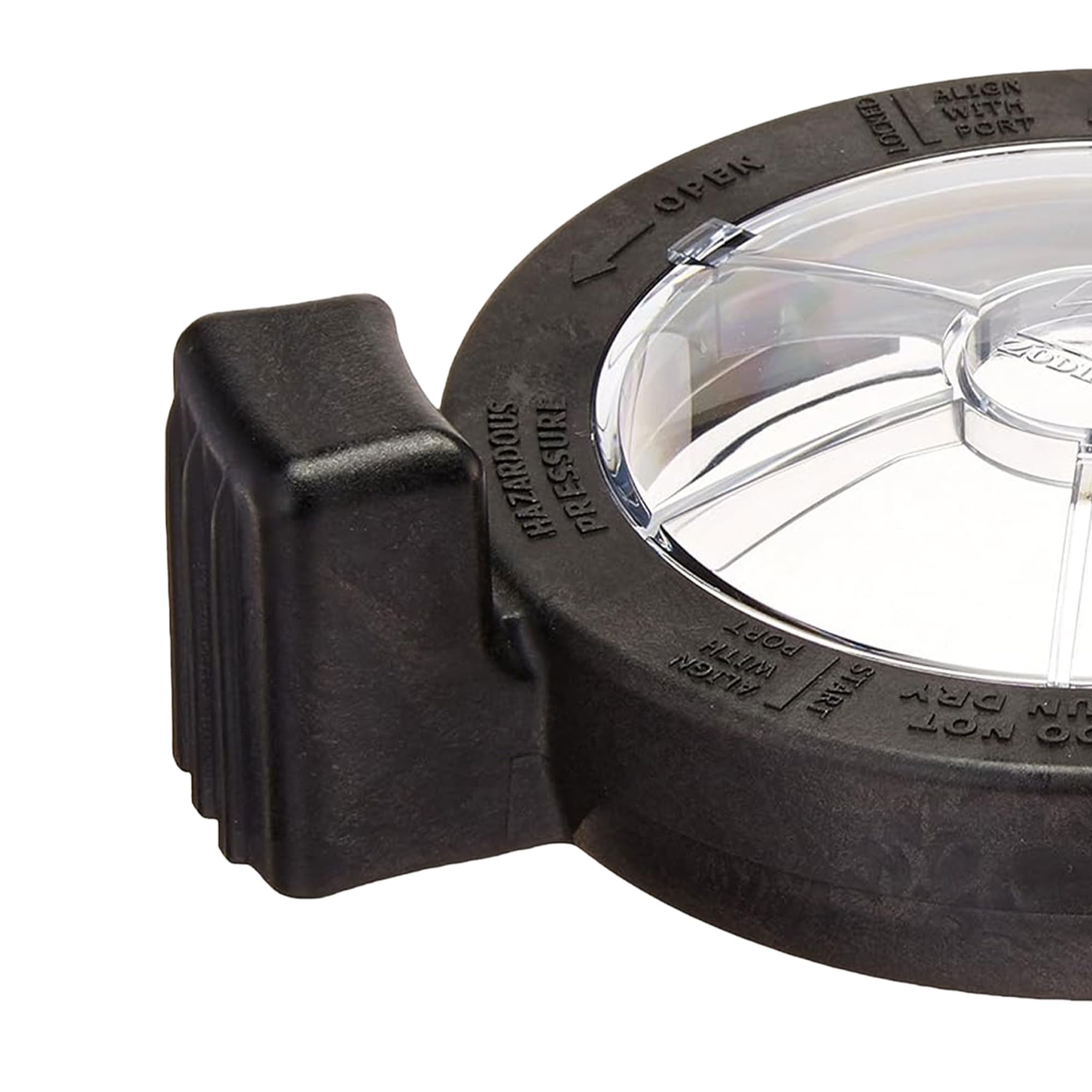 Zodiac lid sealing surface detail showing clean seat for leak prevention