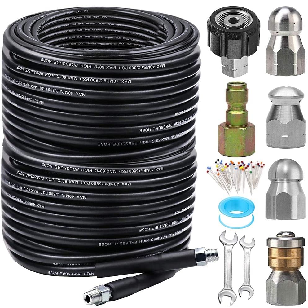 ZOFINE button nose sewer jet nozzle showing front and rear jets for clearing