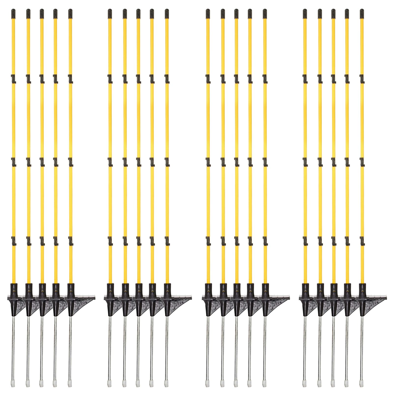 Zoiut front view of packed 20 posts showing portability and compact storage