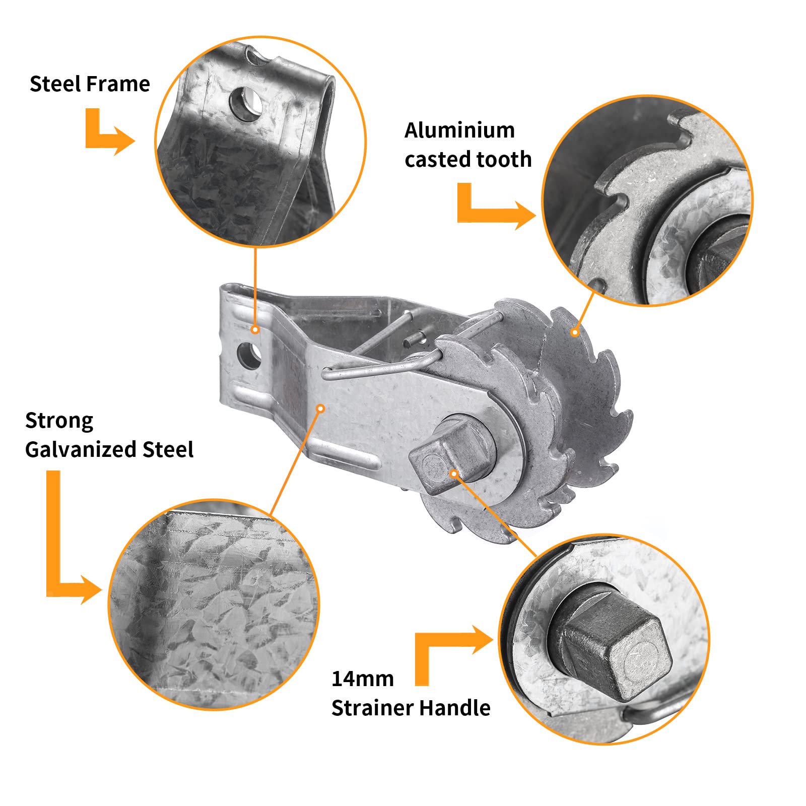 Zoiut tensioner tightening electric farm fence demonstrating efficient field use